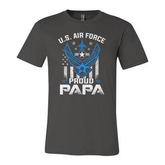 Proud Papa Us Air Force American Flag Usaf Jersey T-Shirt | Mazezy