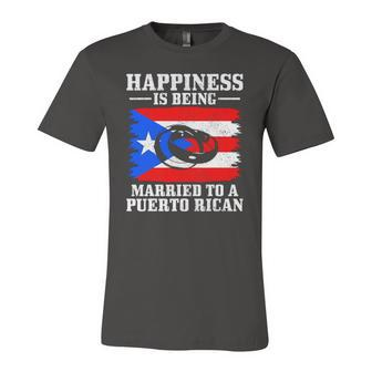 Puerto Rican Wife Husband Wedding Puerto Rico Boricua Flag Jersey T-Shirt | Mazezy