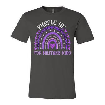 Purple Up For Military Kids Rainbow Military Child Month V2 Unisex Jersey Short Sleeve Crewneck Tshirt - Seseable