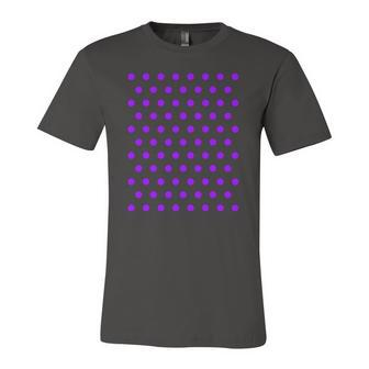 Purple And White Polka Dots Jersey T-Shirt | Mazezy