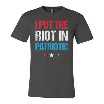 I Put The Riot In Patriotic America Fourth Of July Merch Jersey T-Shirt | Mazezy