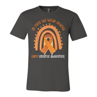 Rainbow In June We Wear Orange Gun Violence Awareness Jersey T-Shirt | Mazezy