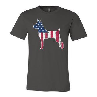 Rat Terrier Dog Lovers American Flag 4Th Of July Jersey T-Shirt | Mazezy