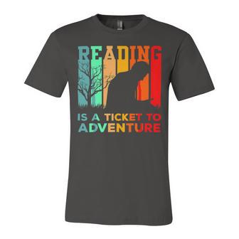 Reading Is A Ticket To Adventure Unisex Jersey Short Sleeve Crewneck Tshirt - Monsterry CA