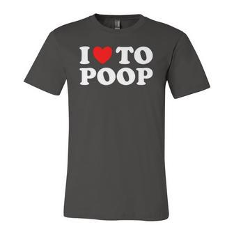 Red Heart I Love To Poop Jersey T-Shirt | Mazezy