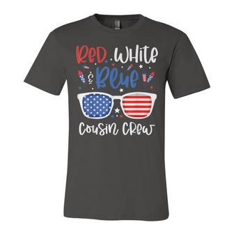 Red White & Blue Cousin Crew 4Th Of July Kids Usa Sunglasses Unisex Jersey Short Sleeve Crewneck Tshirt - Seseable