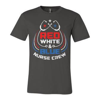 Red White & Blue Nurse Crew American Pride 4Th Of July Unisex Jersey Short Sleeve Crewneck Tshirt - Seseable