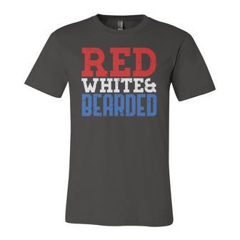 Red White And Bearded 4Th Of July Pride Patriot Jersey T-Shirt | Mazezy