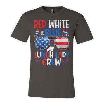Red White Blue Lunch Lady Crew Sunglasses 4Th Of July Jersey T-Shirt | Mazezy