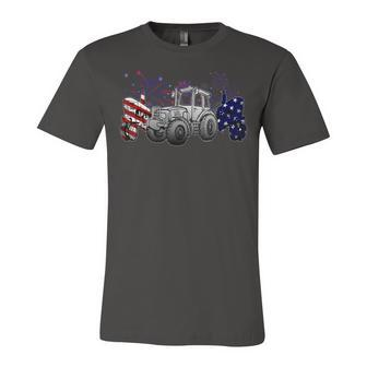 Red White Blue Tractor Usa Flag 4Th Of July Patriot Farmer Unisex Jersey Short Sleeve Crewneck Tshirt - Seseable
