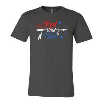Red Wild Blue American Patriotic Jersey T-Shirt | Mazezy