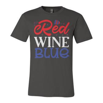 Red Wine Blue 4Th Of July Wine Red White Blue Wine Glasses V2 Unisex Jersey Short Sleeve Crewneck Tshirt | Favorety CA