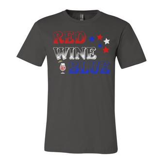 Red Wine Blue 4Th Of July Wine Red White Blue Wine Glasses V3 Unisex Jersey Short Sleeve Crewneck Tshirt | Favorety UK