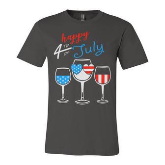 Red Wine Blue 4Th Of July Wine Red White Blue Wine Glasses V4 Unisex Jersey Short Sleeve Crewneck Tshirt | Favorety DE