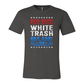 Redneck White Trash Blue Collar Back America Jersey T-Shirt | Mazezy
