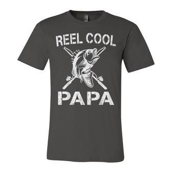 Reel Cool Papa Fishing Dad Gifts Fathers Day Fisherman Fish Unisex Jersey Short Sleeve Crewneck Tshirt - Seseable