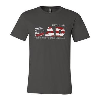 Regular Dad Trying Not To Raise Liberals American Flag Fathers Day Jersey T-Shirt | Mazezy