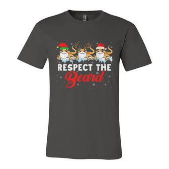 Respect The Beard Christmas Light Santa Bearded Dragon Beard Unisex Jersey Short Sleeve Crewneck Tshirt - Monsterry UK