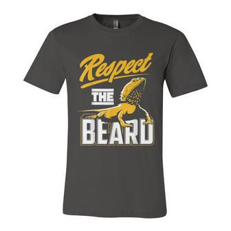 Respect The Beard Pogona & Bearded Dragon Unisex Jersey Short Sleeve Crewneck Tshirt - Monsterry UK
