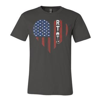 Respiratory Therapist Heart Retro American Flag 4Th Of July Unisex Jersey Short Sleeve Crewneck Tshirt - Seseable