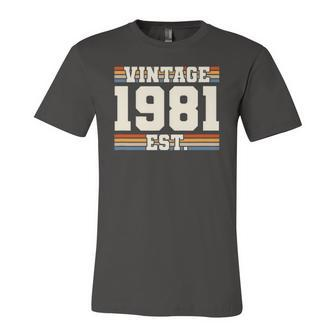Retro 41 Years Old Vintage 1981 Established 41St Birthday Jersey T-Shirt | Mazezy