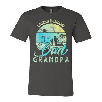 Retro Fathers Day Dad The Legend Husband Dad Grandpa Unisex Jersey Short Sleeve Crewneck Tshirt - Seseable