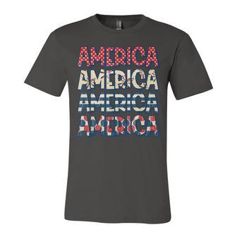 Retro Vintage America Red Blue And White 4Th July Patriotic Unisex Jersey Short Sleeve Crewneck Tshirt - Seseable