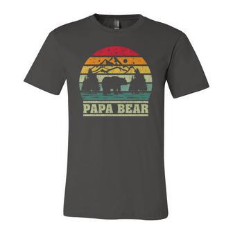 Retro Vintage Camping Lover Papa Bear Camper Jersey T-Shirt | Mazezy