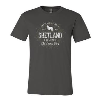 Retro Vintage Shetland Sheepdog Zip Jersey T-Shirt | Mazezy