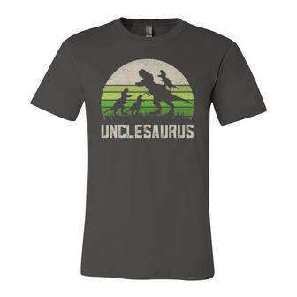 Mensrex Uncle Apparel Unclesaurus 3 Kids Dinosaur Jersey T-Shirt | Mazezy