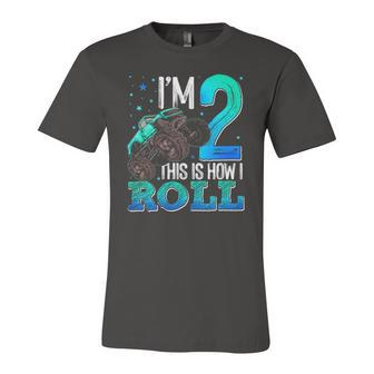 This Is How I Roll 2 Years Old Monster Truck 2Nd Birthday Jersey T-Shirt | Mazezy