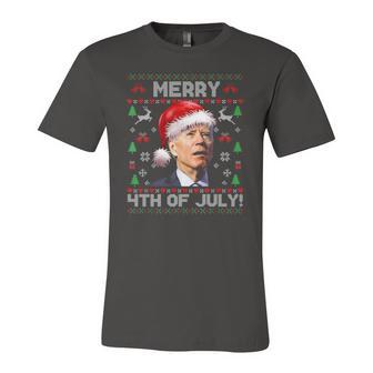 Santa Joe Biden Merry 4Th Of July Ugly Christmas Jersey T-Shirt | Mazezy