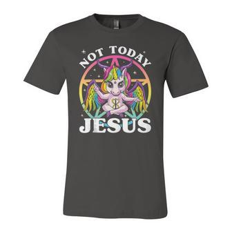 Satanic Unicorn Not Today Jesus Satan Unicorn Baphomet Sigil Jersey T-Shirt | Mazezy