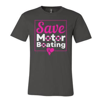 Save Motor Boating Breast Cancer Awareness Pink Ribbon Jersey T-Shirt | Mazezy