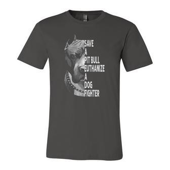 Save A Pitbull Euthanize A Dog Fighter Lover Dog Jersey T-Shirt | Mazezy