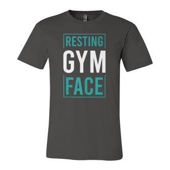 Saying Resting Gym Face Jersey T-Shirt | Mazezy