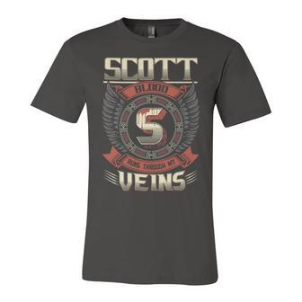 Scott Blood Run Through My Veins Name V3 Unisex Jersey Short Sleeve Crewneck Tshirt - Seseable