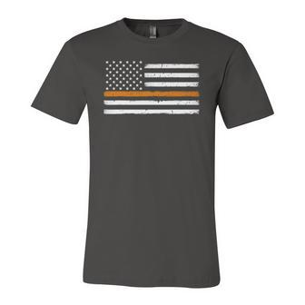 Search And Rescue Team Thin Orange Line Flag Jersey T-Shirt | Mazezy