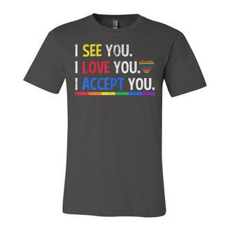 I See I Love You I Accept You Lgbtq Ally Gay Pride Jersey T-Shirt | Mazezy