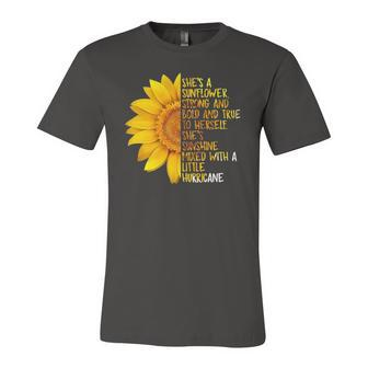 Shes A Sunflower Strong And Bold And True To Herself Jersey T-Shirt | Mazezy