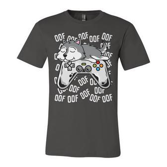 Siberian Husky Video Game Noob Oof Shirt Kids Boys Girls Unisex Jersey Short Sleeve Crewneck Tshirt - Monsterry