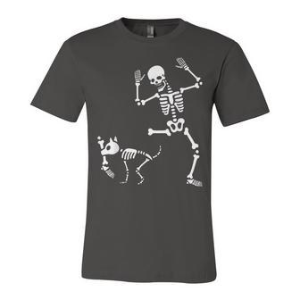 Skeleton Bones Halloween Dog Trick Or Treating Puppy Breeder Unisex Jersey Short Sleeve Crewneck Tshirt - Seseable