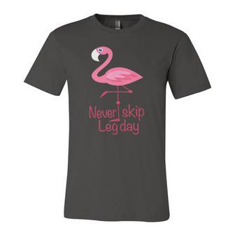 Never Skip Leg Day Gym Fitness Workout Flamingo Jersey T-Shirt | Mazezy