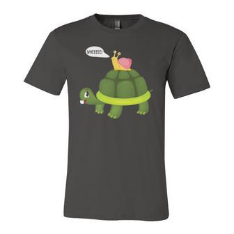 Snail Riding Turtle Jersey T-Shirt | Mazezy