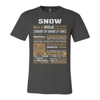 Snow Name Gift Snow Born To Rule Unisex Jersey Short Sleeve Crewneck Tshirt - Seseable