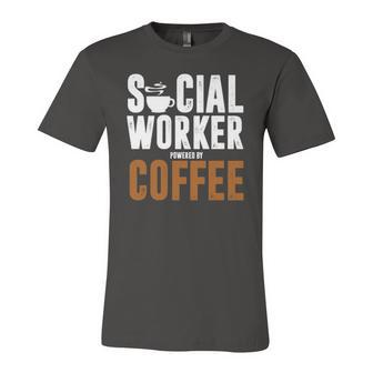 Social Worker Powered Coffee School Public Helper Teacher Jersey T-Shirt | Mazezy