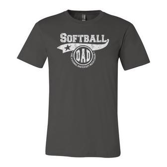 Softball Dad Fathers Day Father Sport Jersey T-Shirt | Mazezy