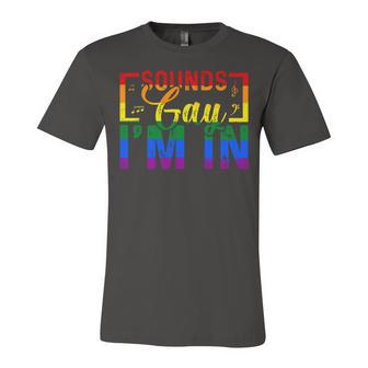 Sounds Gay Im In Funny Rainbow Sunglasses Lgbt Pride Unisex Jersey Short Sleeve Crewneck Tshirt - Seseable