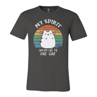 My Spirit Animal Is Fat Cat For Fat Cat Lover Vintage Style Jersey T-Shirt | Mazezy