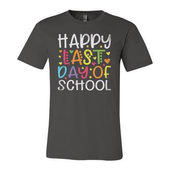 Stars Happy Last Day Of School Cute Graduation Teacher Kids Jersey T-Shirt | Mazezy